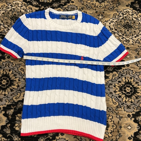 Polo by Ralph Lauren Blue and White Striped Sweater on sale! $20 discount! - Picture 3 of 4